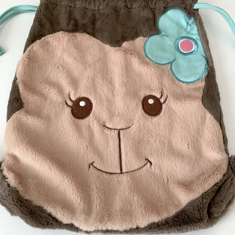 DEMDACO Nat & Jules Maia Monkey Plush Drawstring Backpack Bag